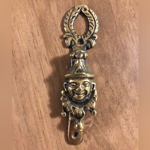 Vintage Solid Brass Jester/Joker/Clown Door Knocker Unique Brass Door Accent
